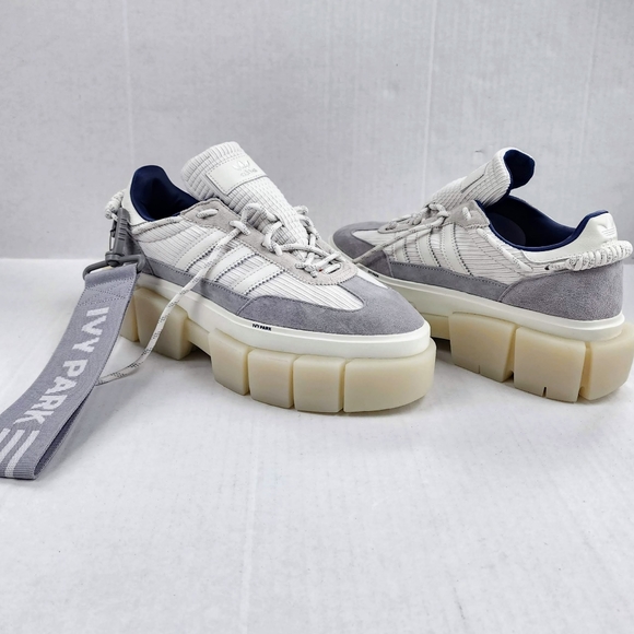 Ivy Park Adidas Super Super Sleek White Gray Suede Lugged Chunky